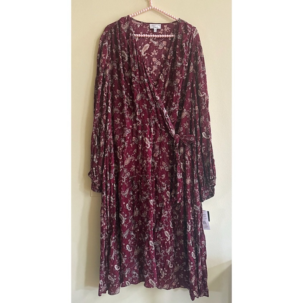 Paisley Faux Wrap Dress - Picture 2 of 4